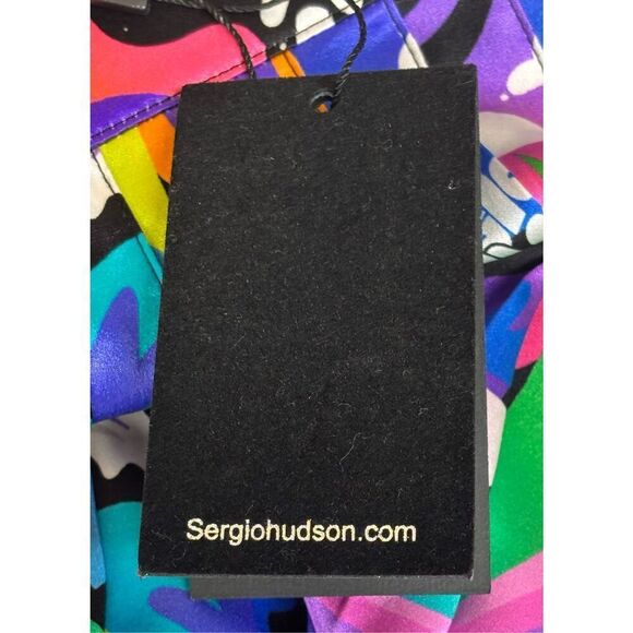 Sergio Hudson Rainbow Logo Print Pleated Mini Skirt NWT Size 0 - Picture 13 of 14